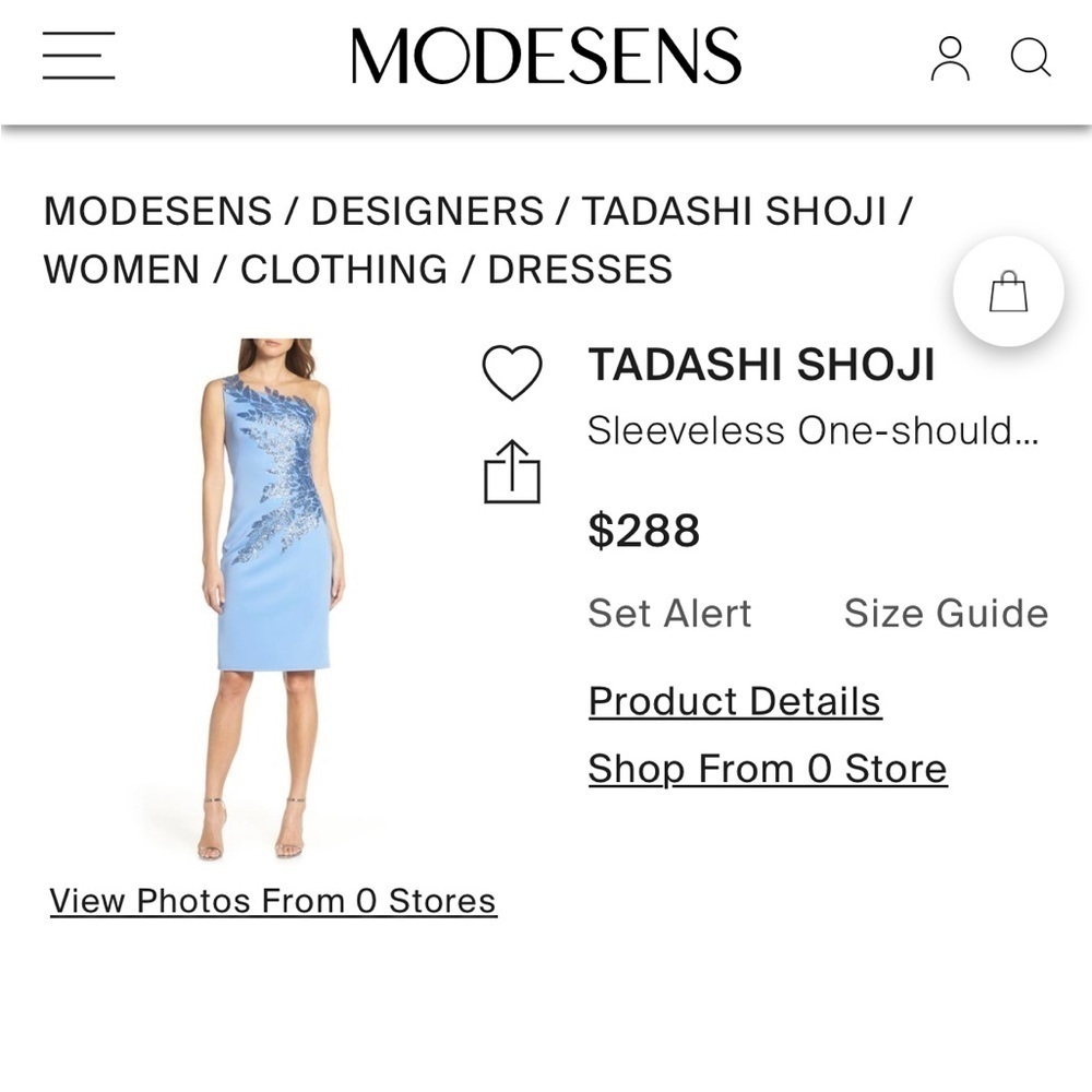 NEW Tadashi shoji blue midi dress Size PL - Picture 5 of 8